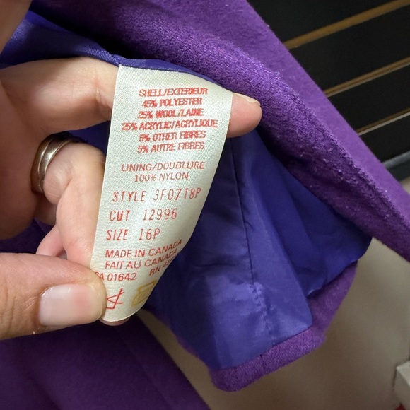 Brian David Canada 2-Piece Wool Blend Skirt Suit – Purple – Made in Canada - Picture 3 of 6